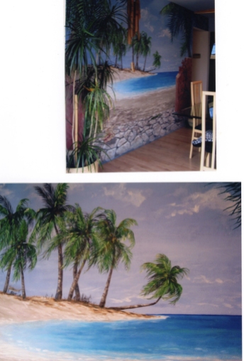 custom mural beach ocean